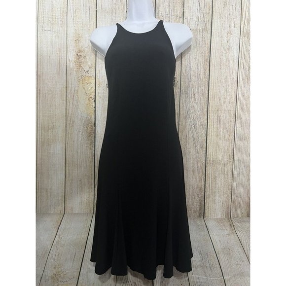 NWT American Living Black Slip Dress Sz 6 Spaghetti Straps Crisscross Back Strap - Picture 2 of 6